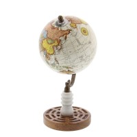 Decmode Modern 10 inch multicolored wood and marble globe, Multicolor   566923553